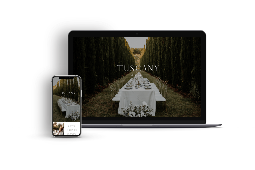 Showit website template Tuscany Dreams
