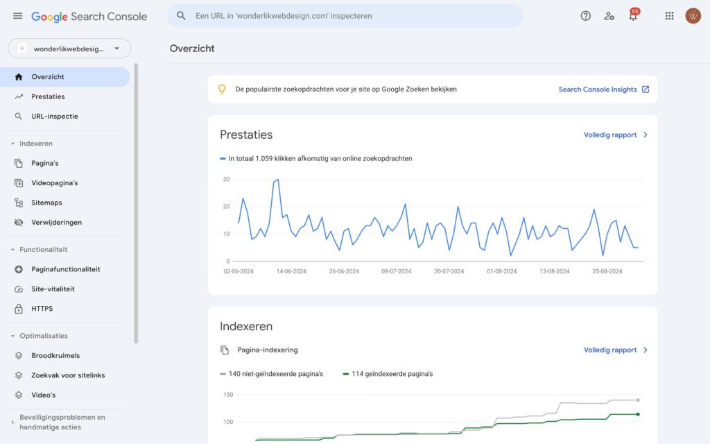 Dashboard Google Search Console