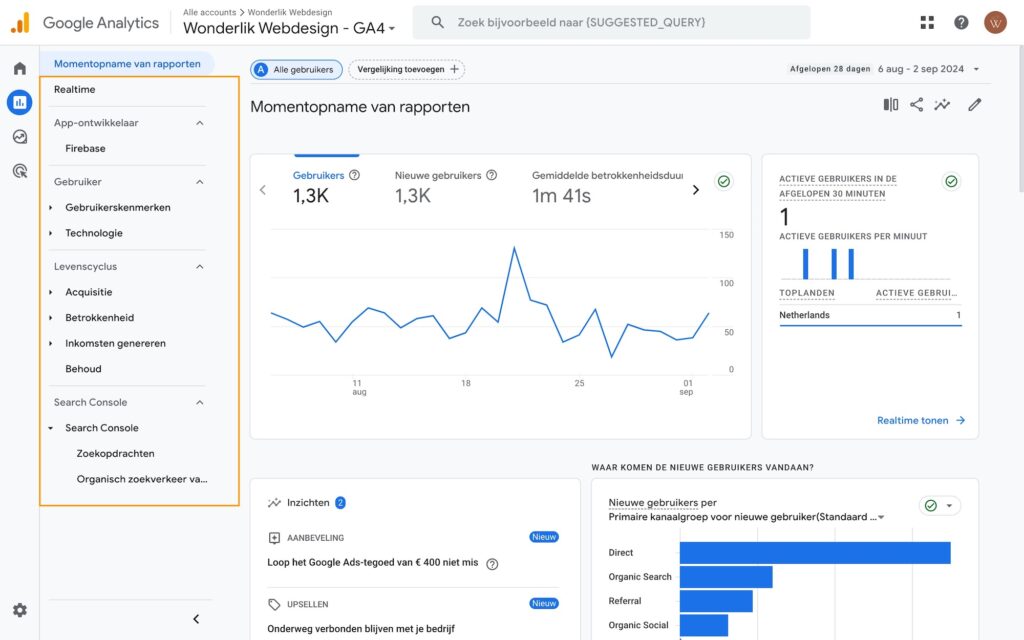 Google Analytics rapporten