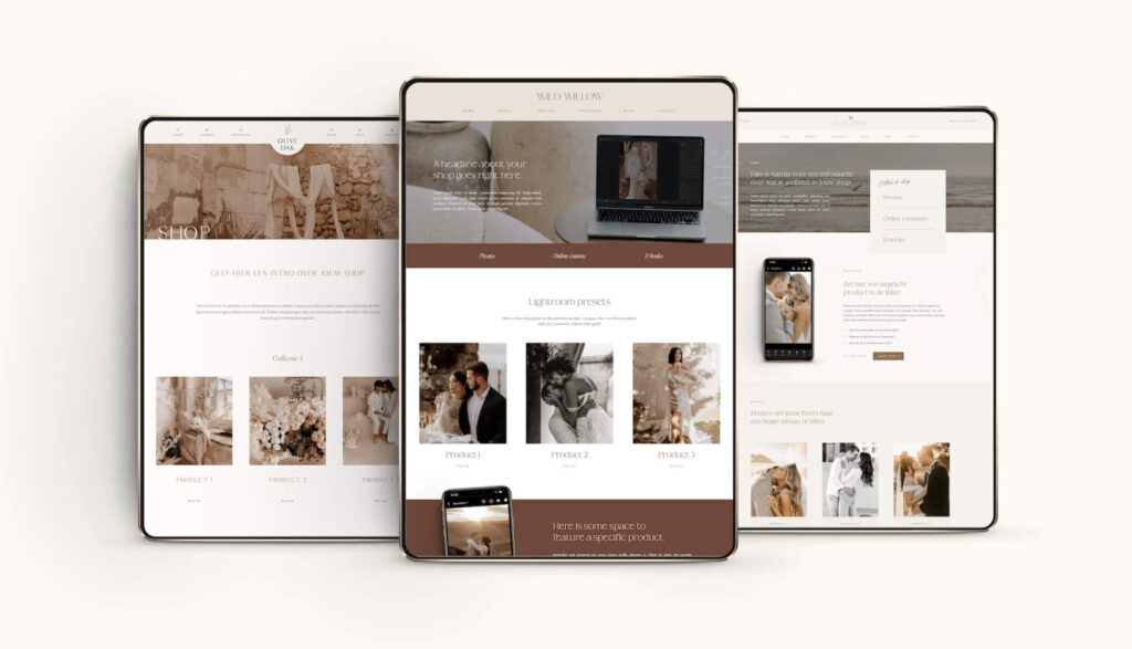 Showit webshop templates