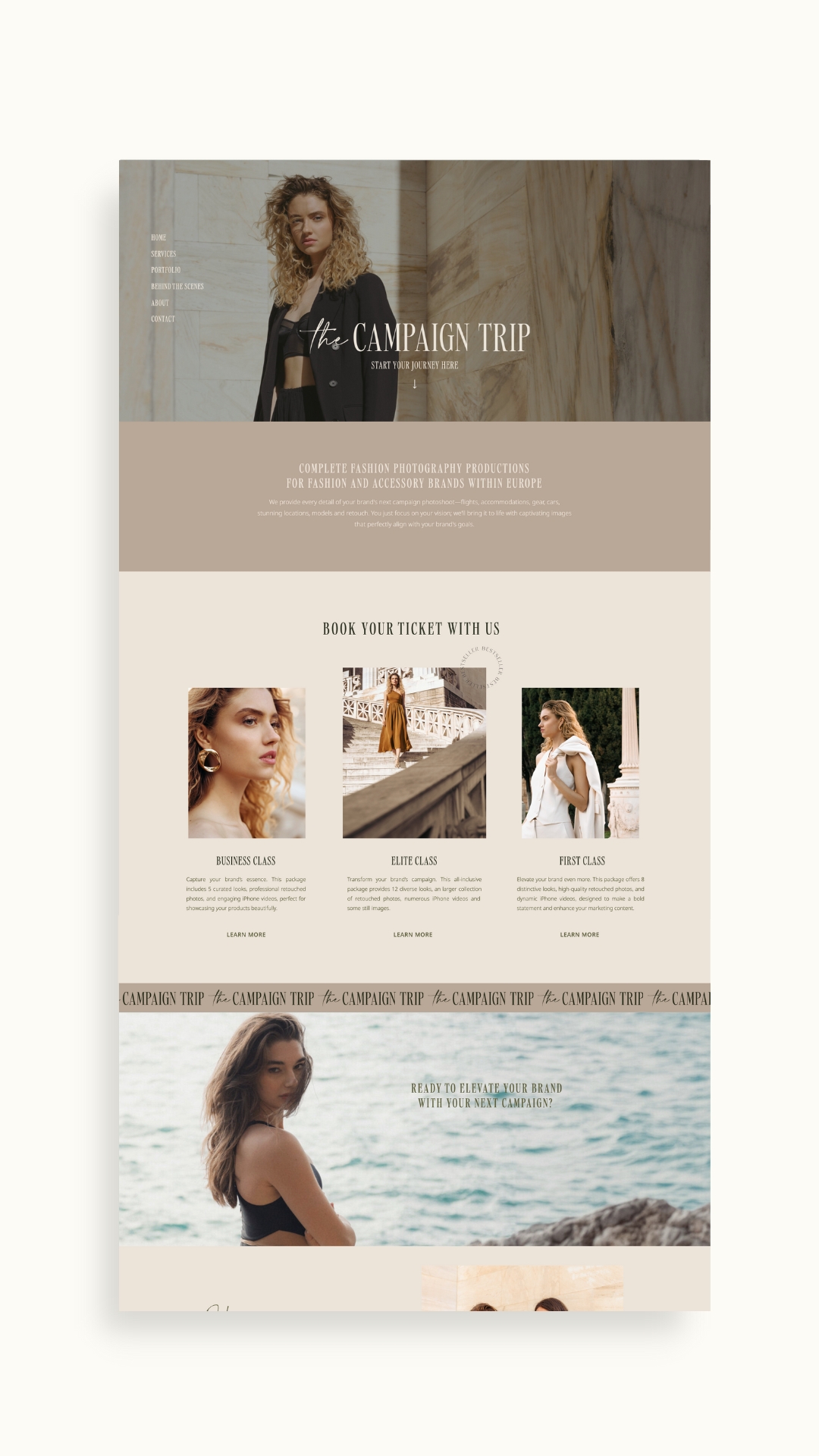 Showit website The Campaign Trip