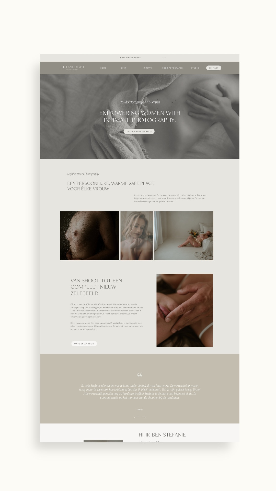 Showit website Stefanie Dewel Photography