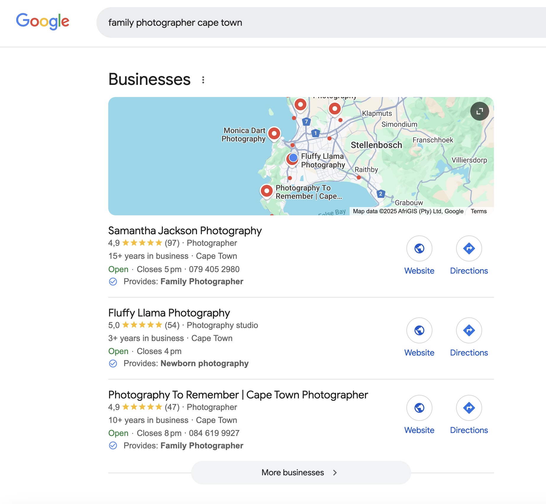 Google business profile for photographers