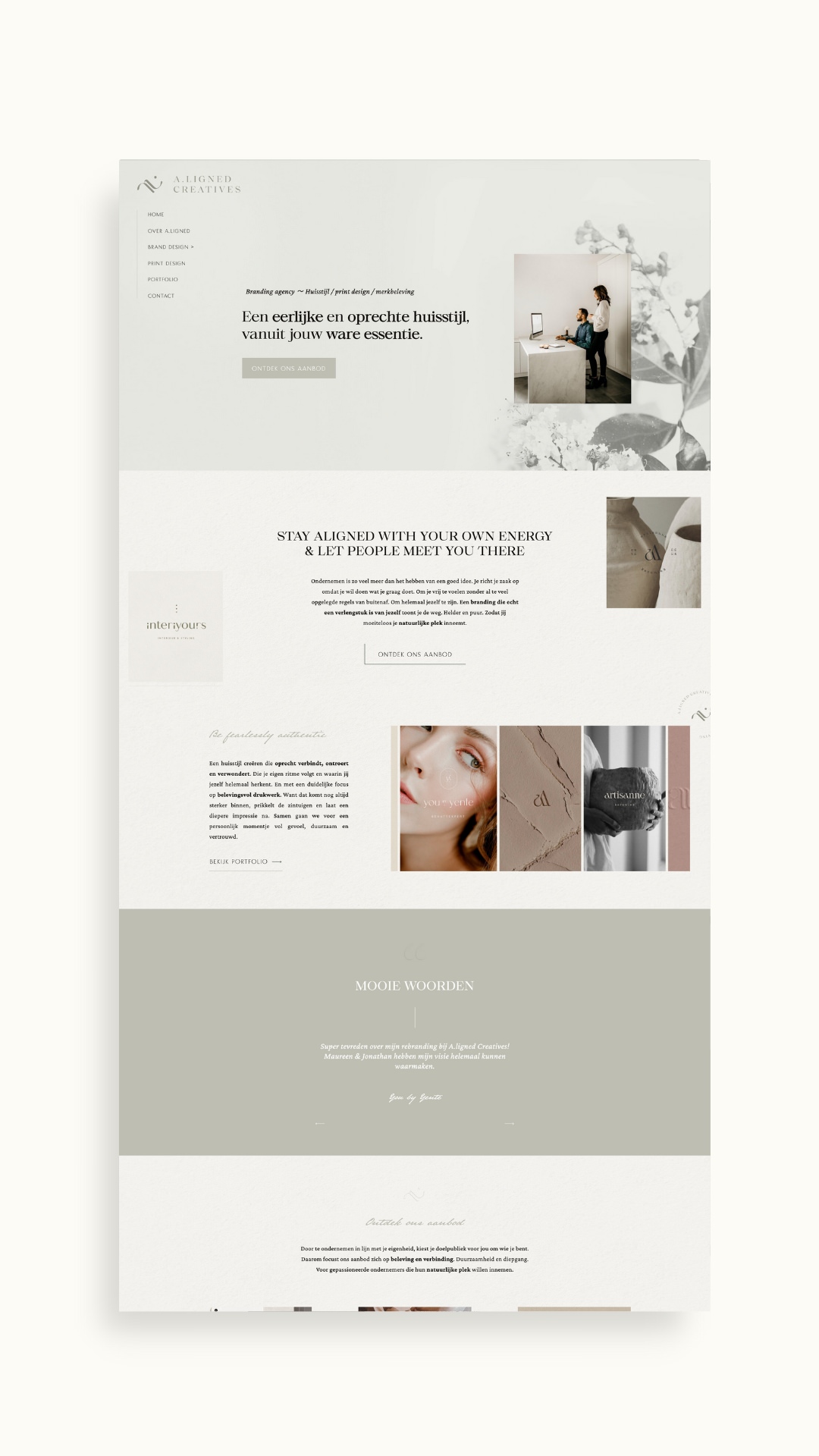 Showit template customization A.ligned Creatives