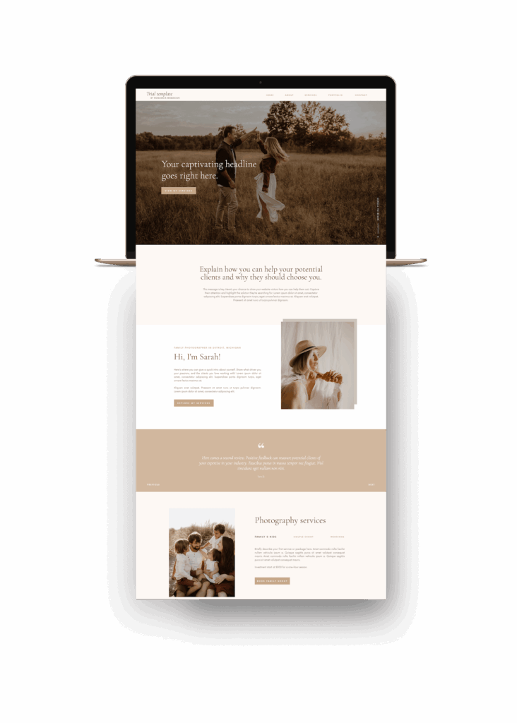 Free Showit website template