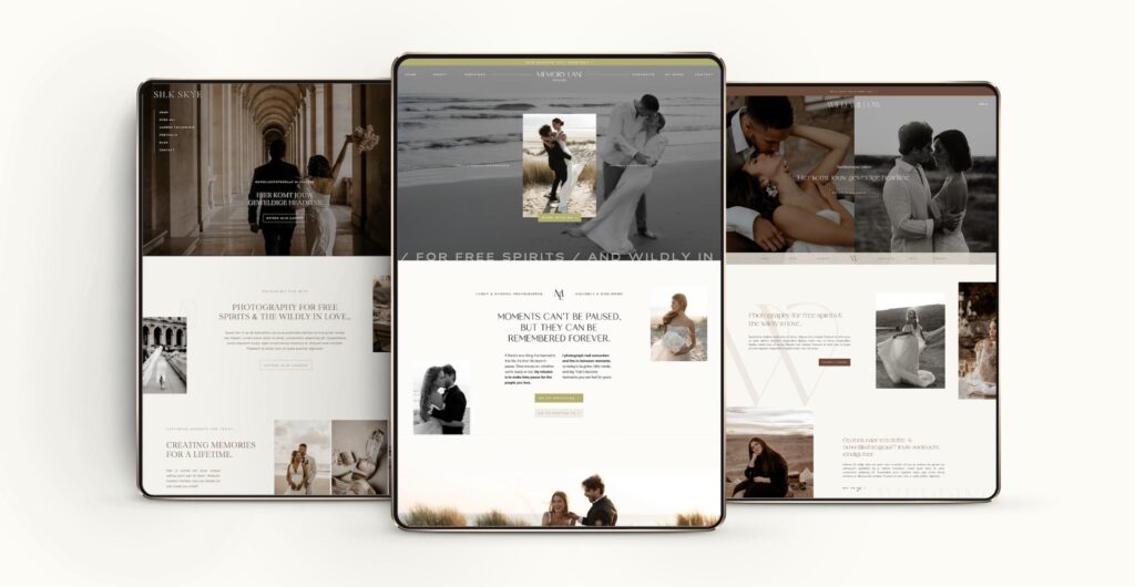 Showit templates for photographers by Wonderlik Webdesign, Showit design partner