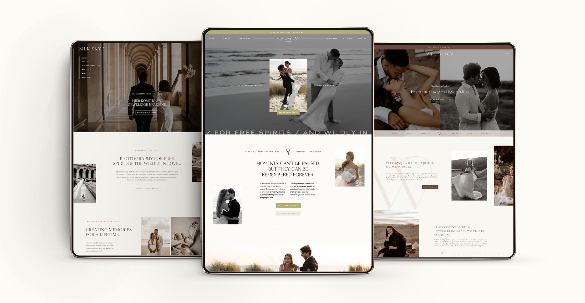 Showit templates for photographers by Wonderlik Webdesign, Showit design partner