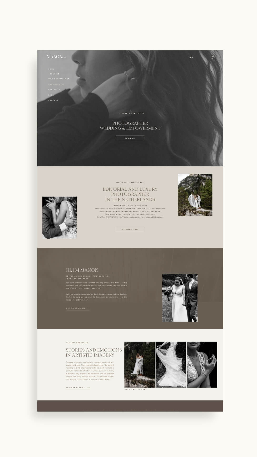 Showit website Manon Hak