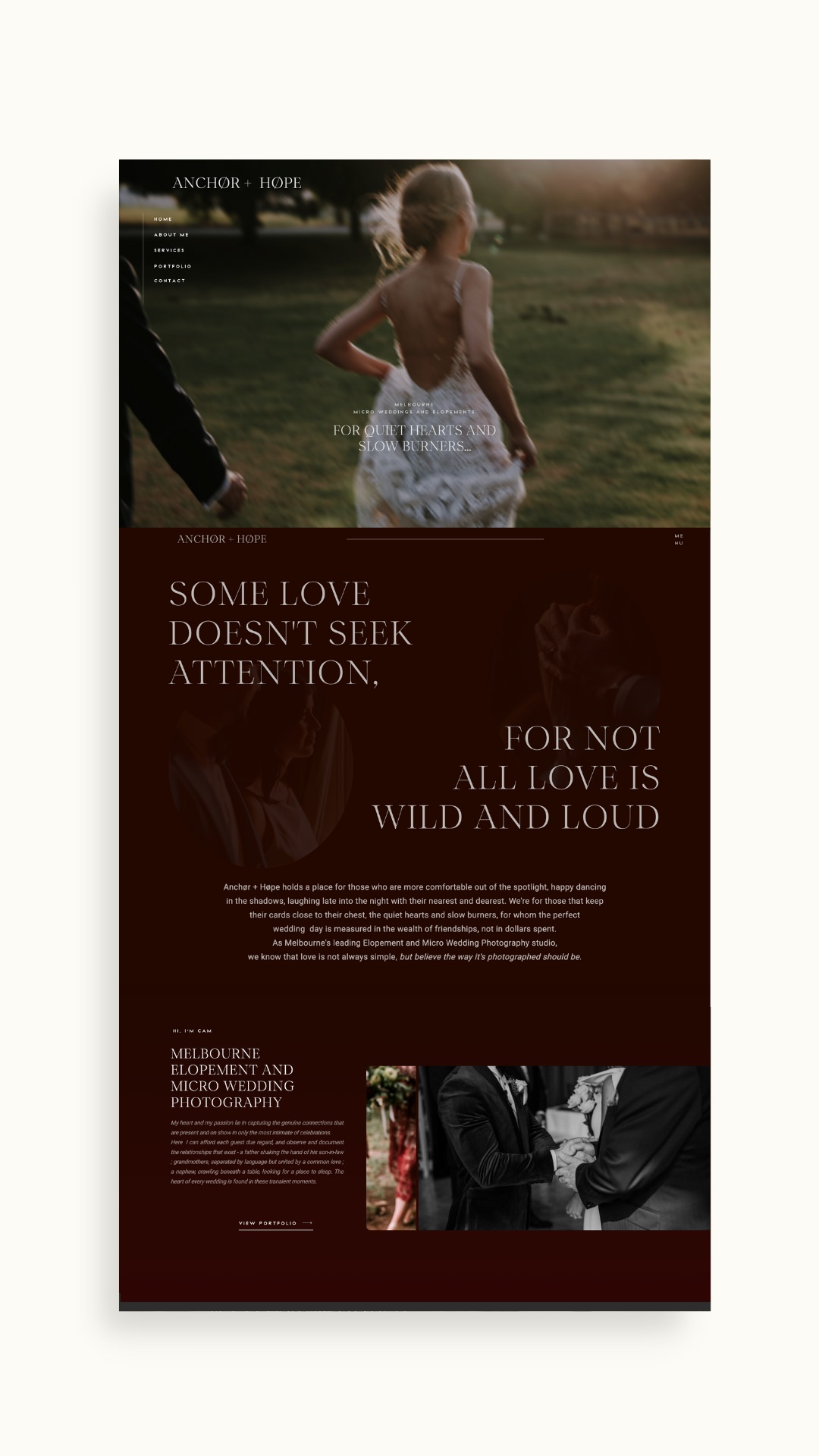 Showit website Anchor & Hope