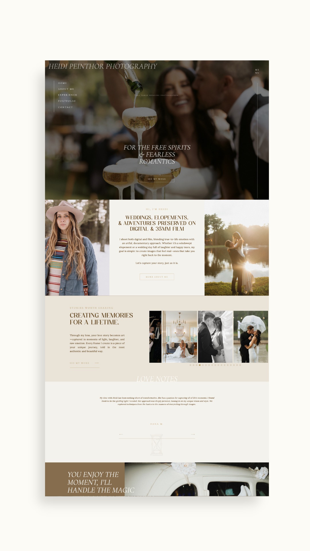Heidi Peinthor Photography Showit website