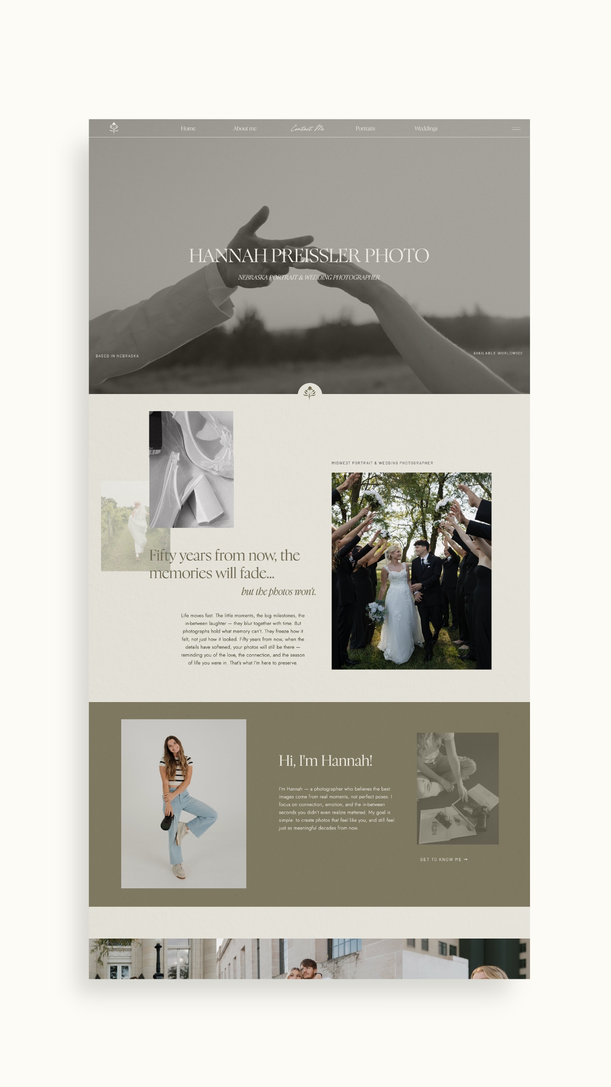 Showit website Hannah Preissler Photography