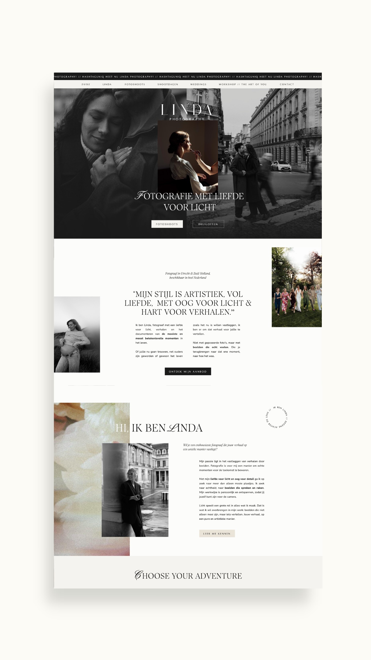 Showit website Linda Photography