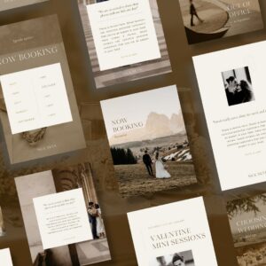 Aesthetic wedding photographer Instagram templates