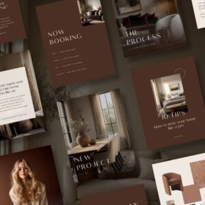 Dark luxury Instagram post templates interior design