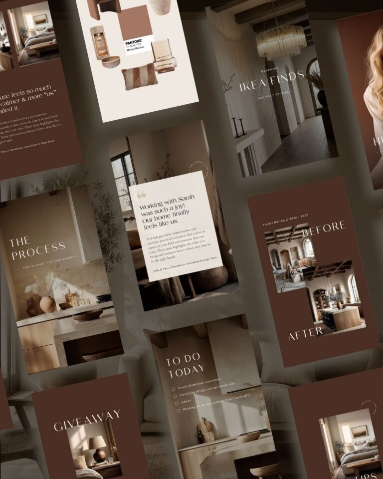 Dark luxury Instagram story templates interior design