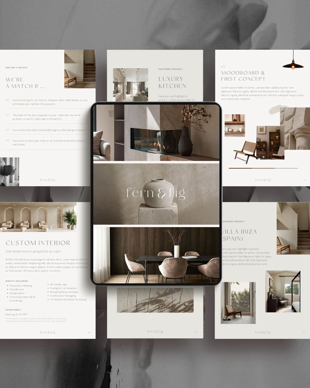 Earthy pricing guide for interior designer