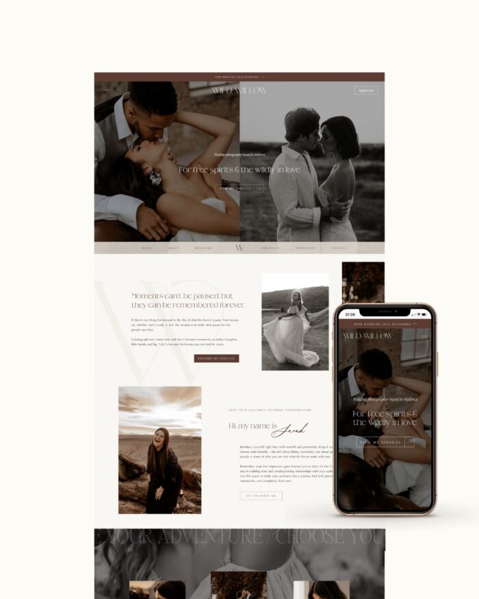 Editorial Showit template for photographer