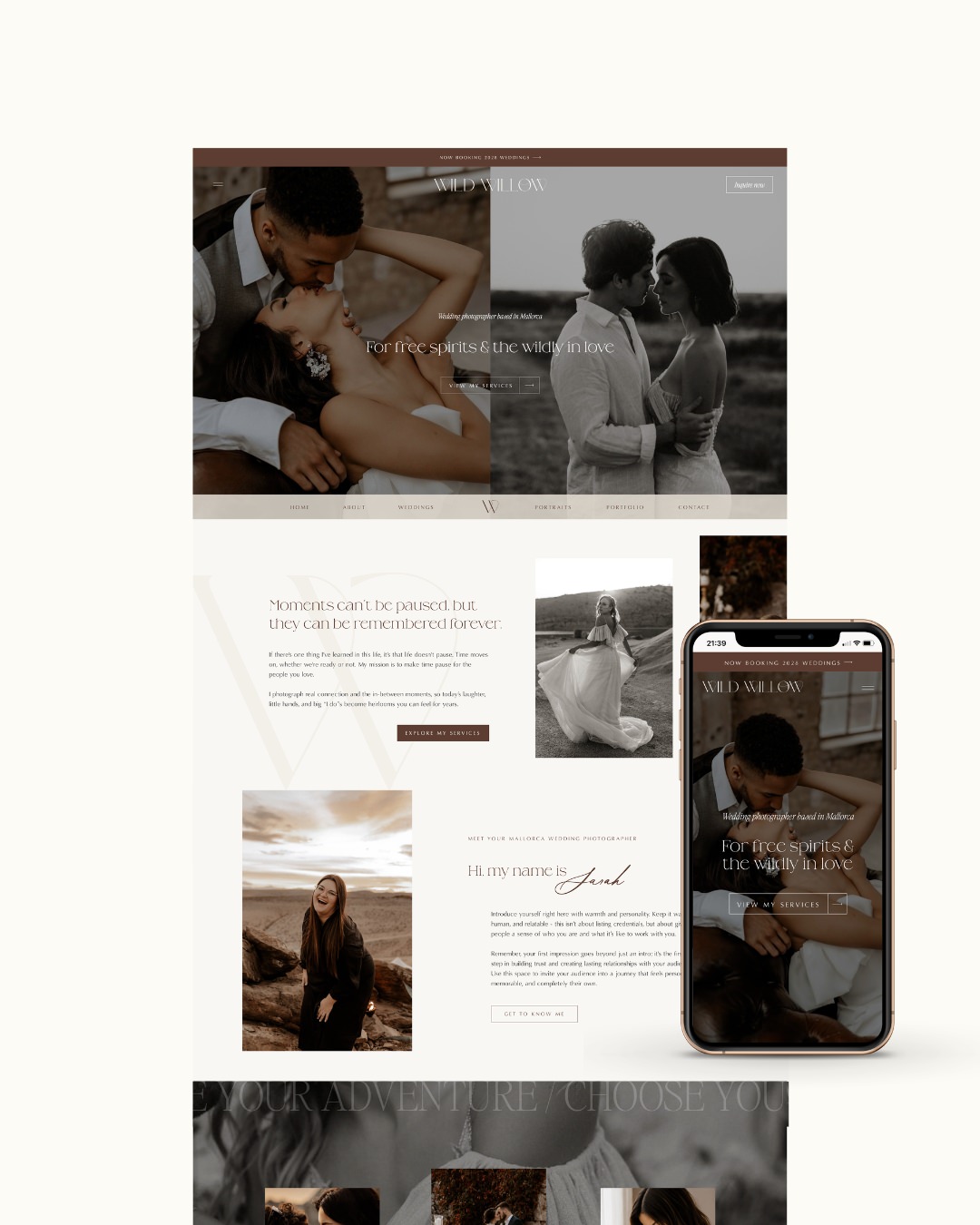 Editorial Showit template for photographer