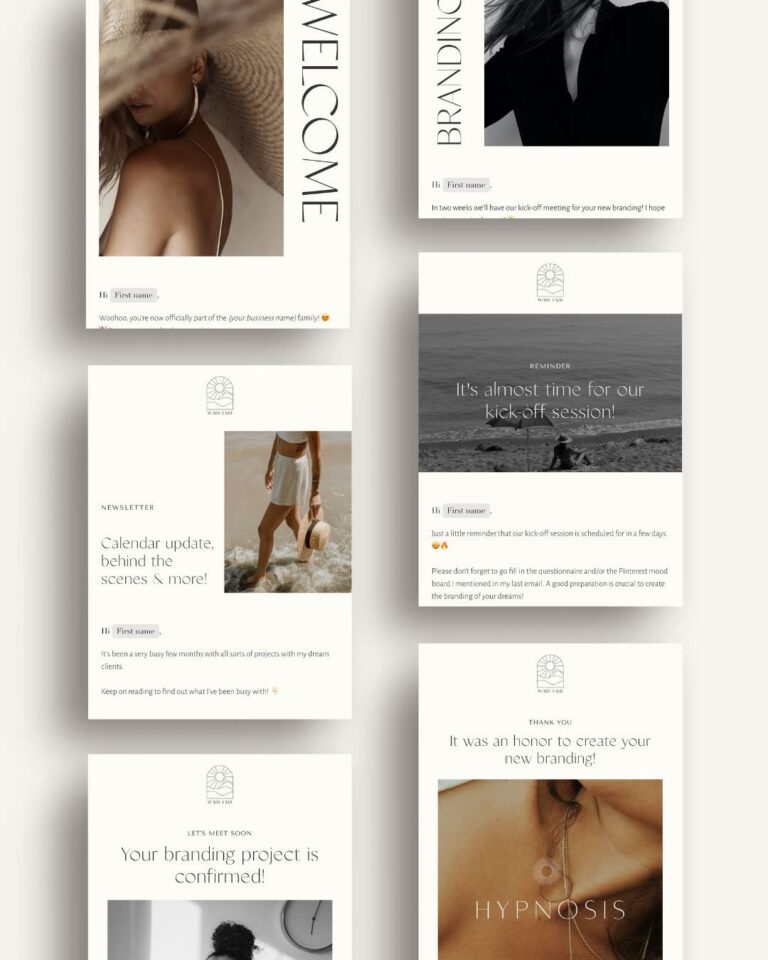 Minimalistische Flodesk e-mail templates