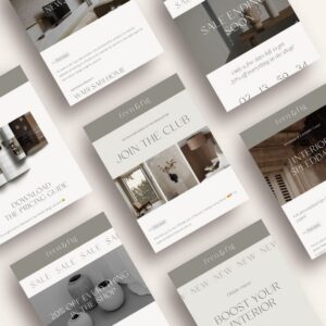 Earthy organic Flodesk Email Templates for interior designers