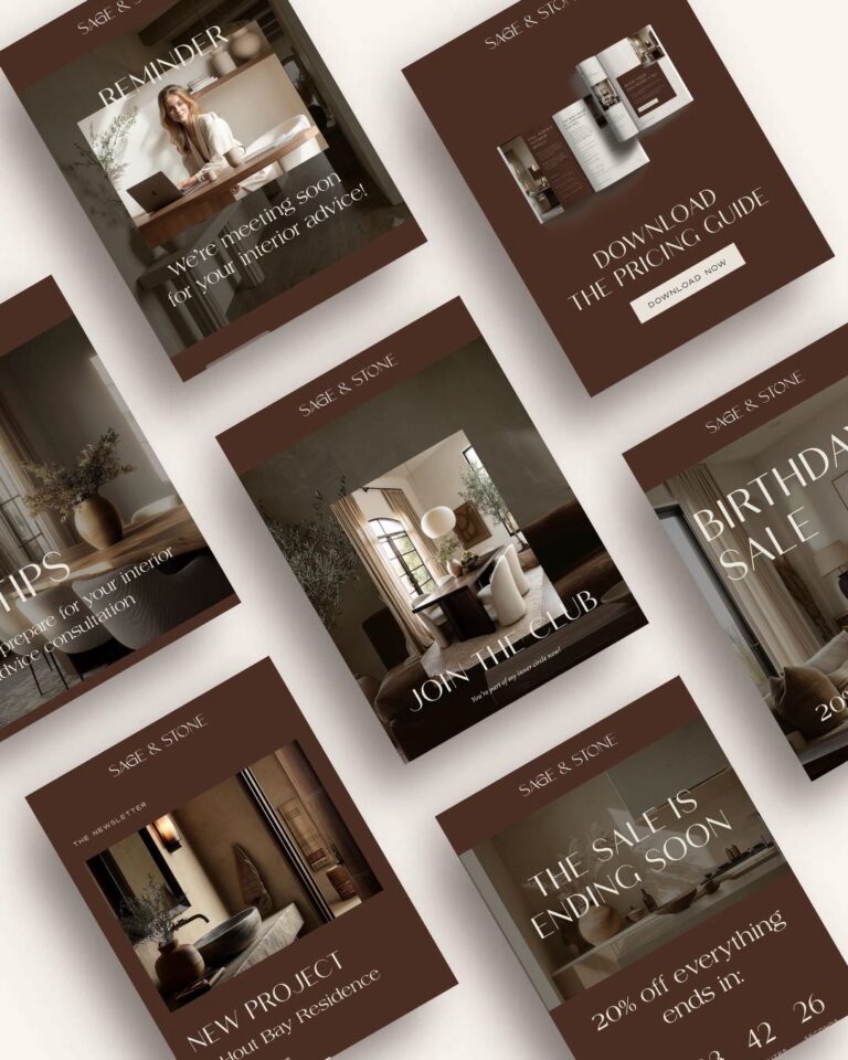 Luxe Flodesk Email Templates voor interieurontwerpers