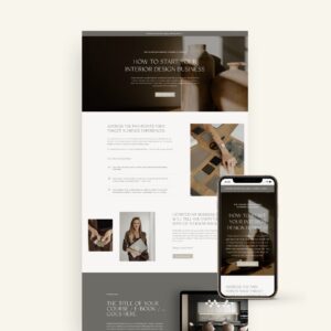 Interior design Sales page for Showit