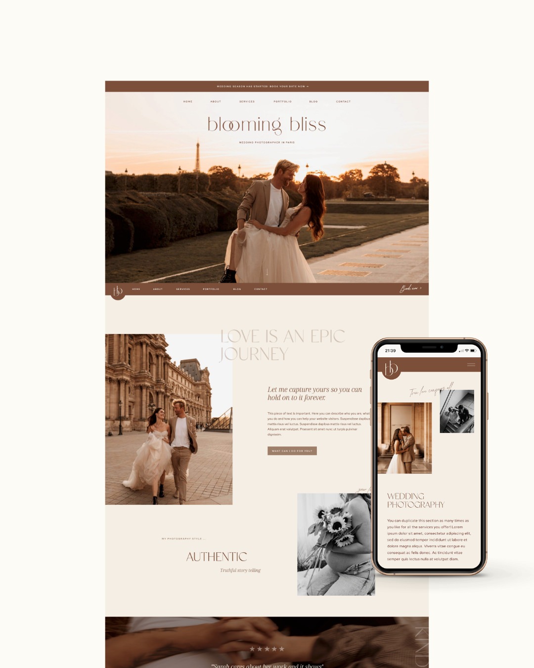Minimal Showit website template for photographers