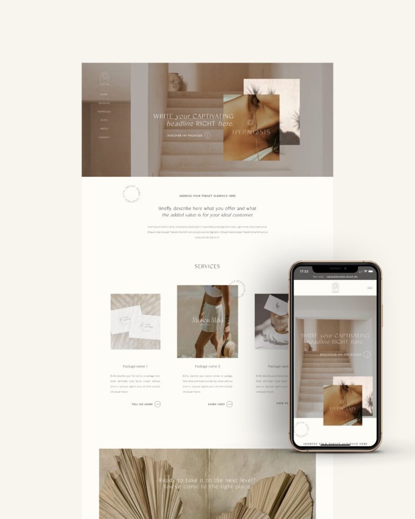 Minimalist Showit template