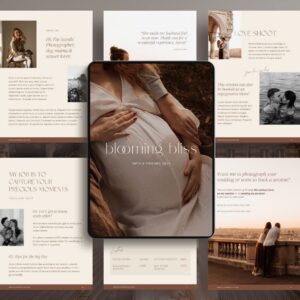 Minimalist pricing guide template for photographer