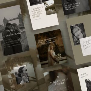 Moody Instagram post templates for wedding photographers
