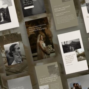 Moody Instagram story templates for wedding photographers