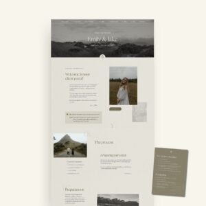 Moody Showit session client portal for photographers