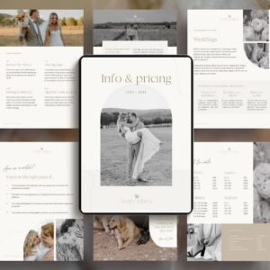 Neutral pricing guide template for photographer