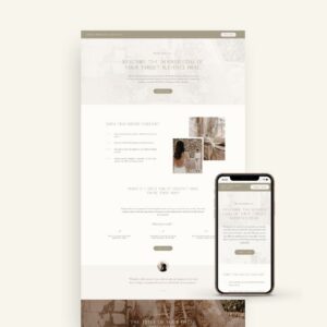 Photography sales page Showit