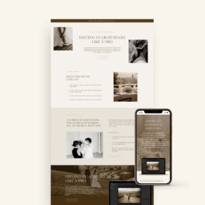 Photography sales page for Showit