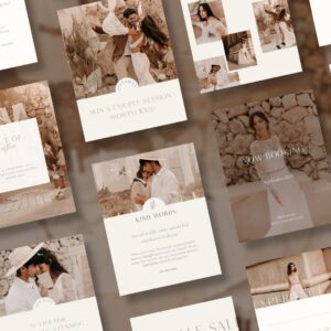Romantic Instagram post templates for photographers