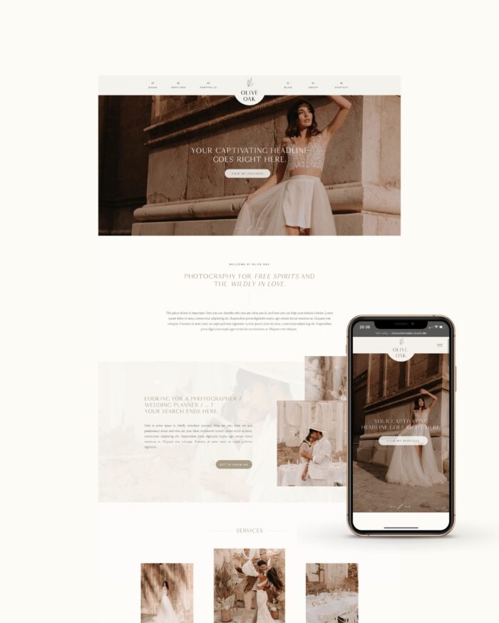 Romantic Showit website template photographer