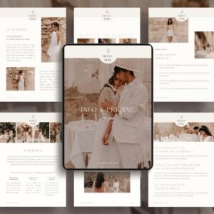 Romantic pricing guide template for photographer