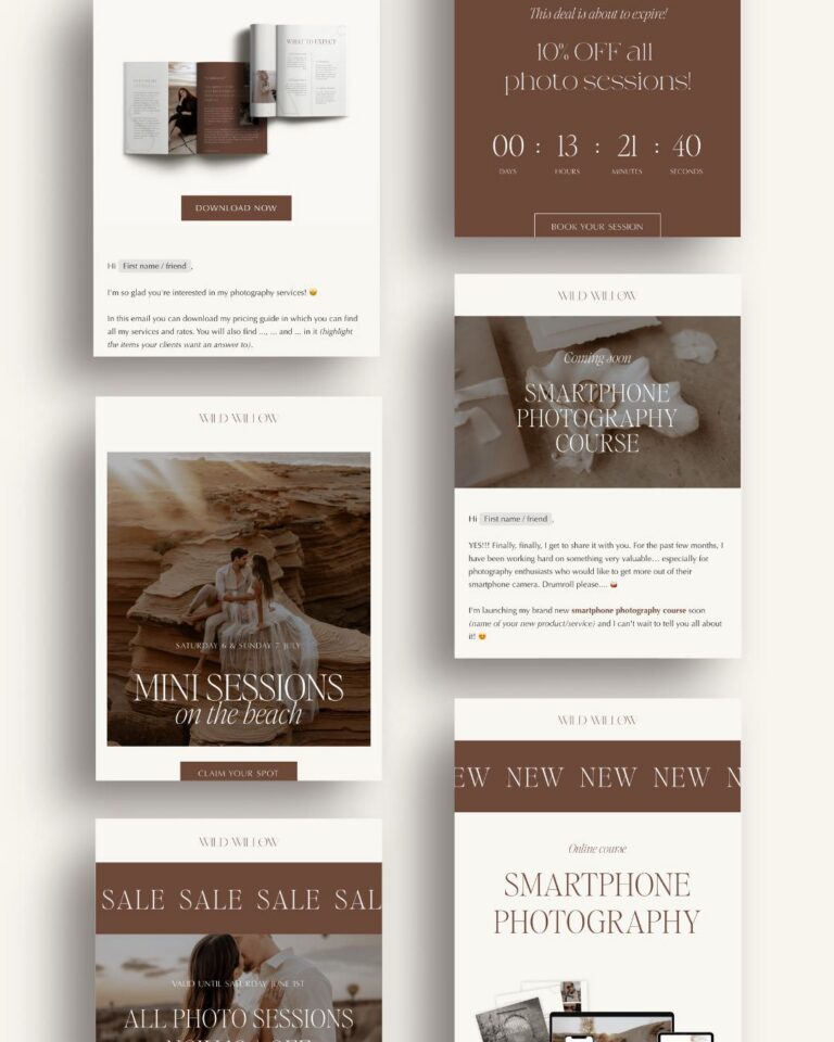 Flodesk email templates for photographers to boost sales