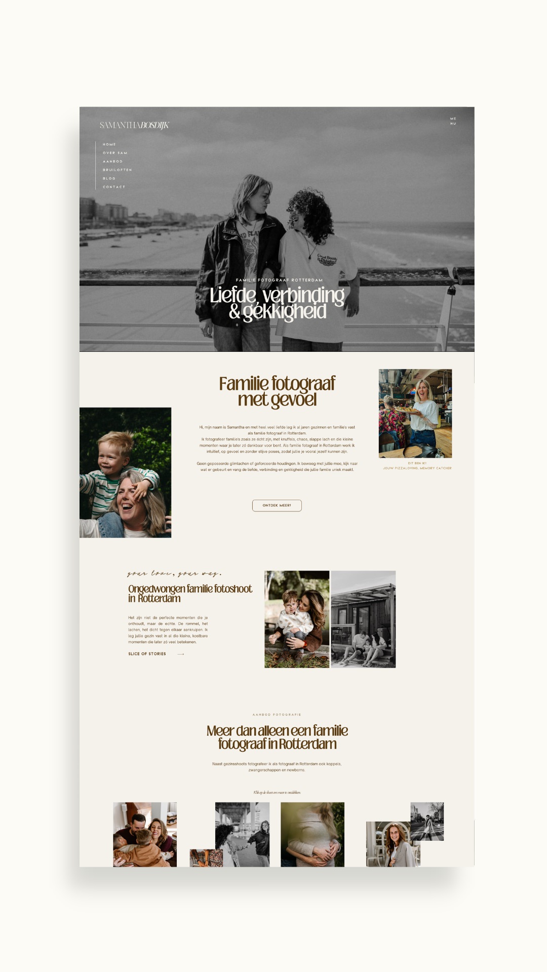 Showit website Samantha Bosdijk Fotografie