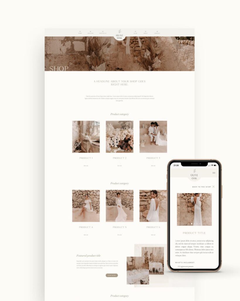 Showit Add-on Shop template