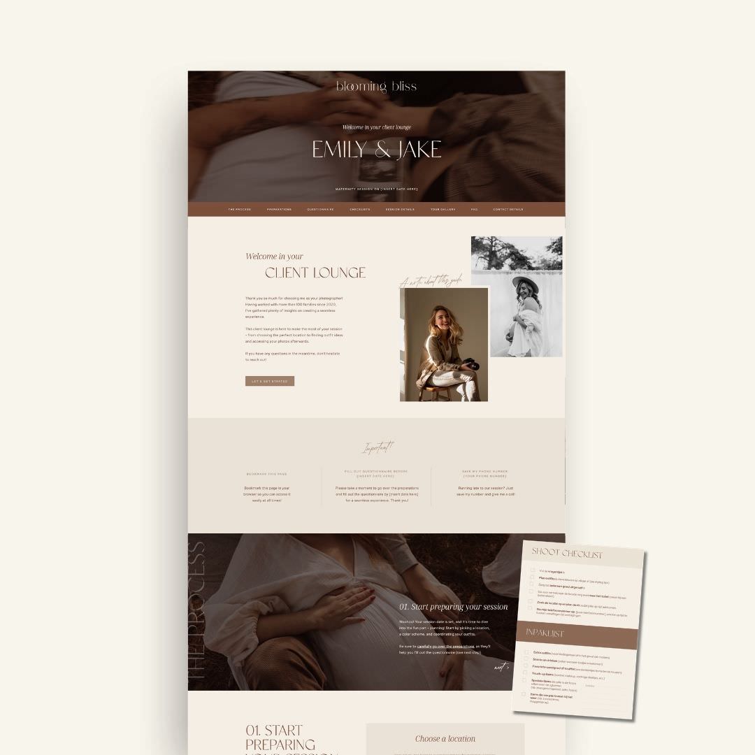 Showit add-on client portal for sessions
