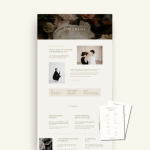 Showit client portal for weddings