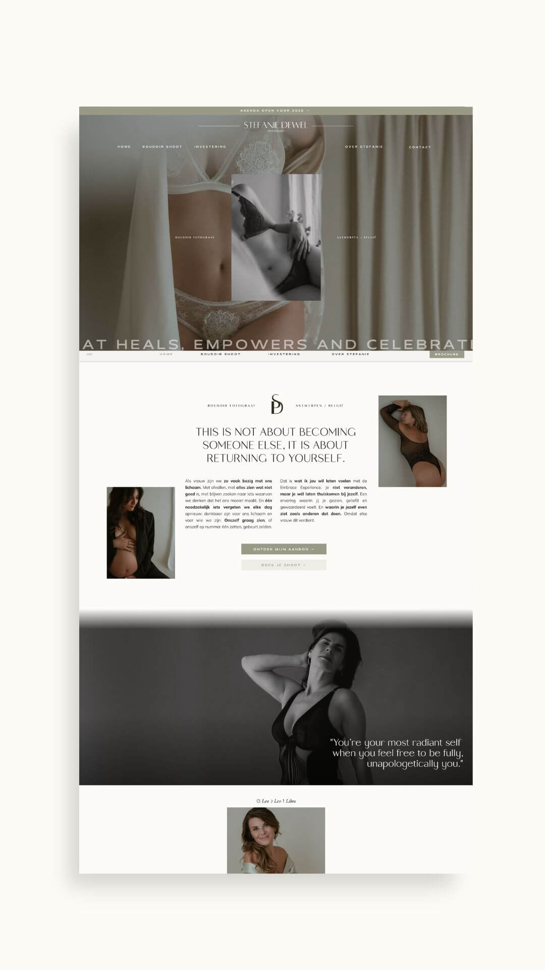 Showit website boudoir photographer Stefanie Dewel Photography