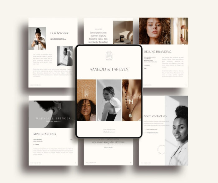 Minimalistische brochure template voor Canva