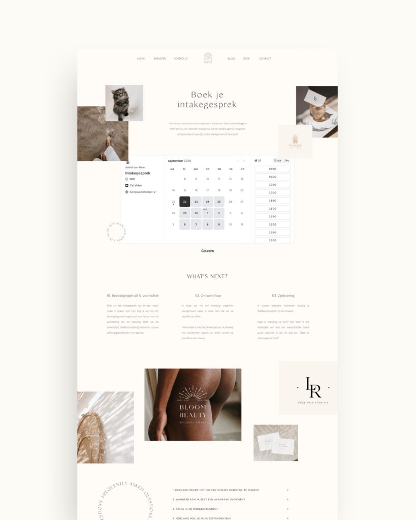 Showit Boekingspagina Wabi Sabi