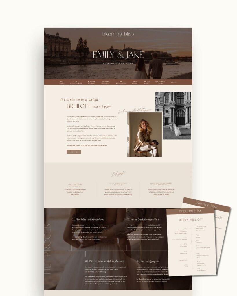 Showit bruiloft klantenportaal add-on voor fotografen