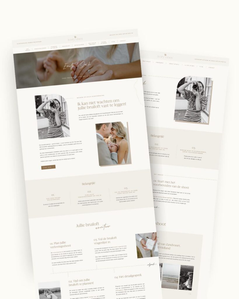 Neutraal Showit Klantenportaal voor fotograaf