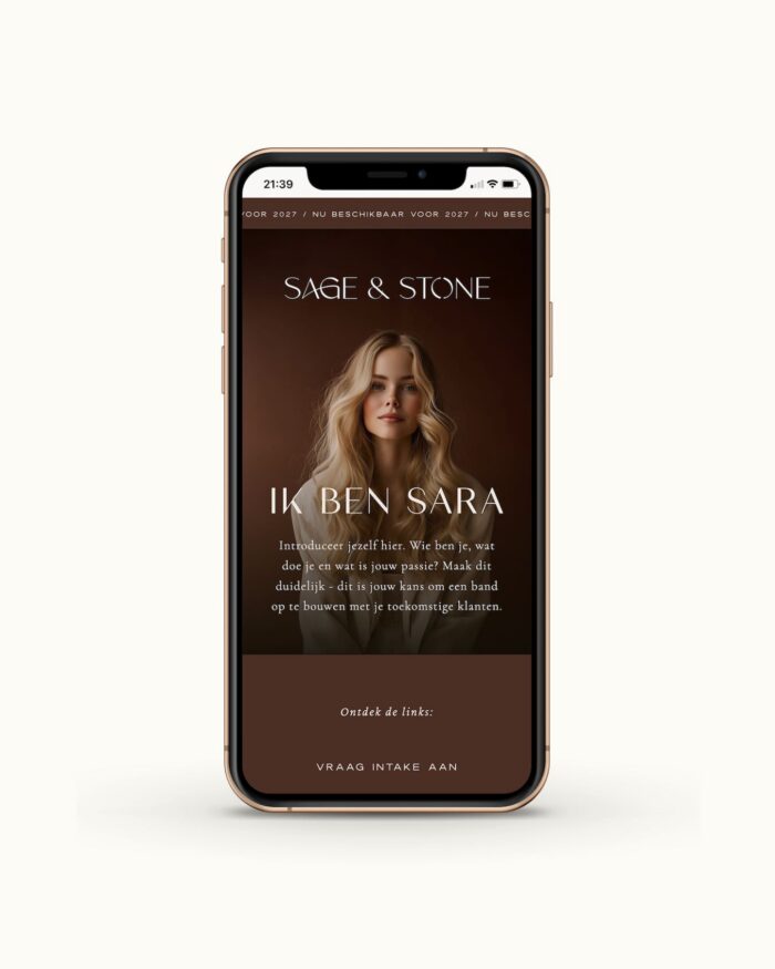 Showit Link-in-Bio Pagina Sage & Stone