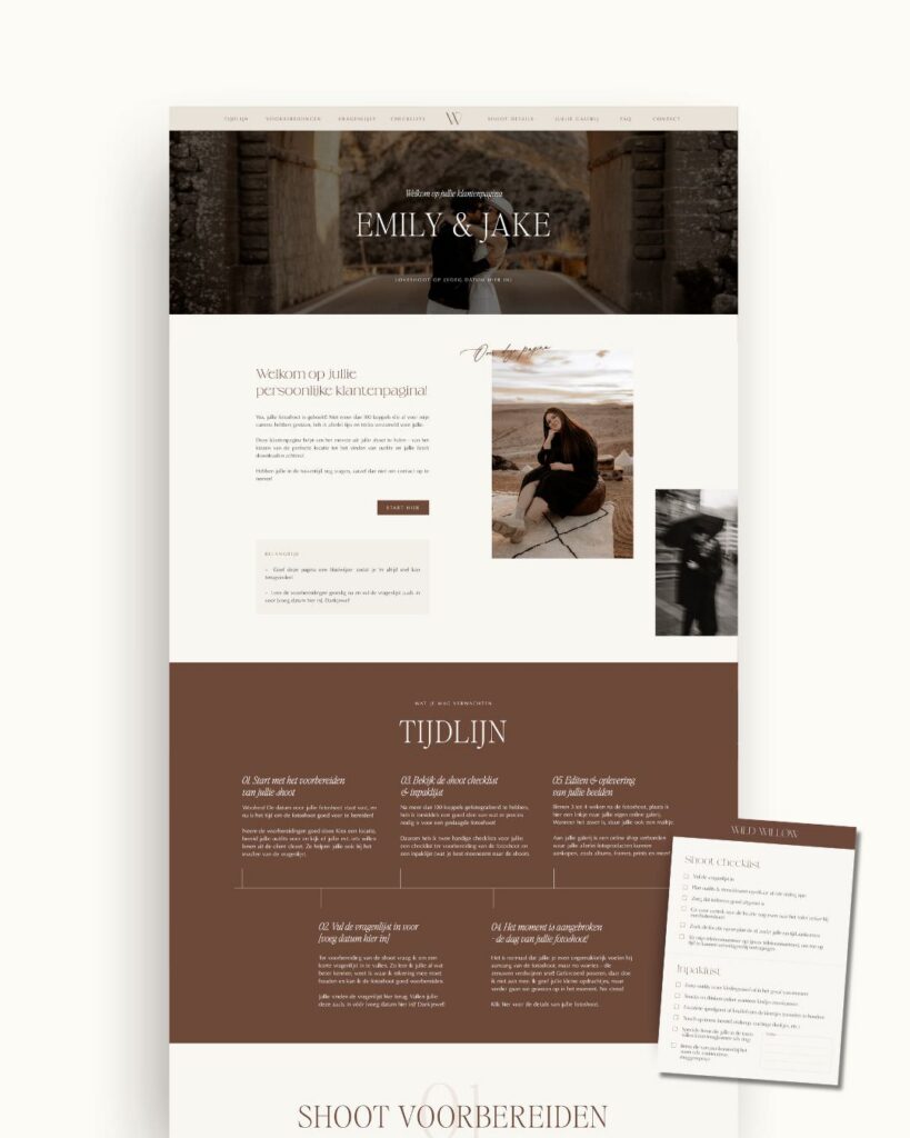Luxe Showit klantenportaal add-on voor fotografen